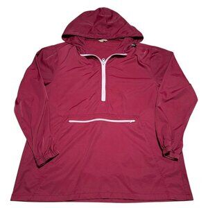 Easther‎ Red Lightweight Full Zip Hooded Windbreaker Adult Large